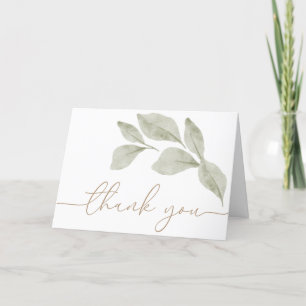 Gender Neutral Eucalyptus Leaf Baby Thank You Card