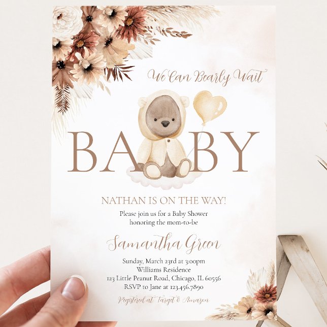 Gender Neutral Fall Bear Baby Shower Invitation (Creator Uploaded)