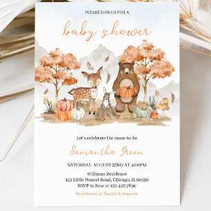 Gender Neutral Fall Woodland Baby Shower Invitation