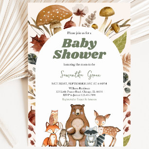 Gender Neutral Fall Woodland Baby Shower Invitation
