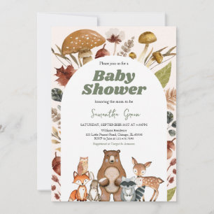 Gender Neutral Fall Woodland Baby Shower Invitation