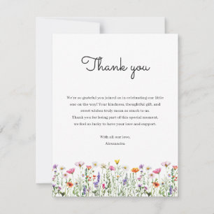 Gender-Neutral Floral Wildflower Baby Shower Card