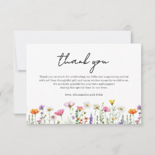 Gender Neutral Floral Wildflower Baby Shower Card