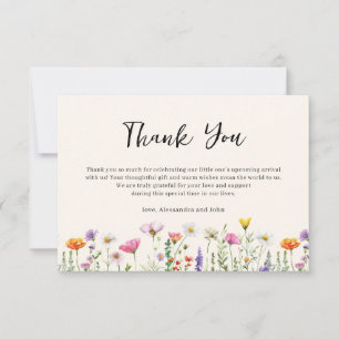 Gender-Neutral Floral Wildflower Baby Shower Card