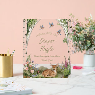 Gender Neutral Forest Arch and Fawn Baby Shower Acrylic Sign
