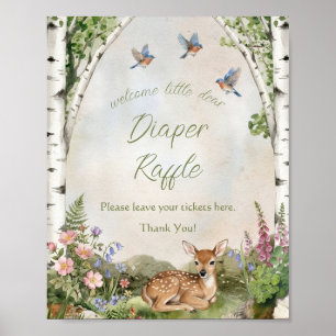 Gender Neutral Forest Arch and Fawn Baby Shower  Poster