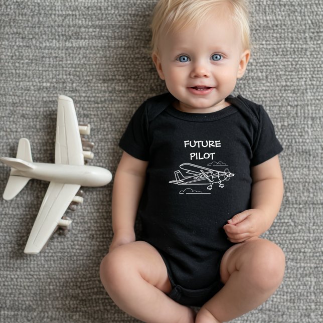 Gender neutral Future Pilot Cessna Airplane  Baby Bodysuit (Creator Uploaded)