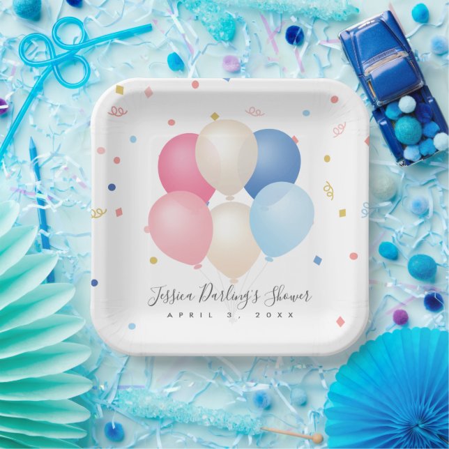 Gender neutral | gender reveal Baby Shower Paper Plate (Party)