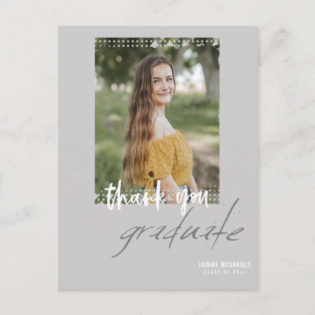 Gender Neutral Graduate Thank You Postcard (Front)