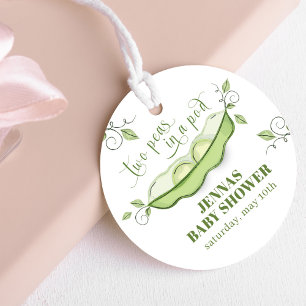 Gender Neutral Green Two Peas in a Pod Favour Tags