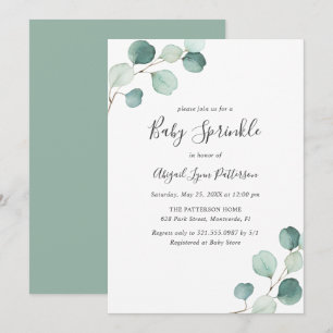 Gender Neutral Greenery Eucalyptus Baby Sprinkle Invitation