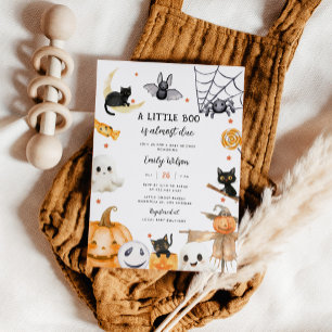 Gender Neutral Halloween A Little Boo Baby Shower Invitation