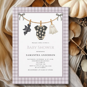 Gender Neutral Halloween Clothesline Baby Shower Invitation