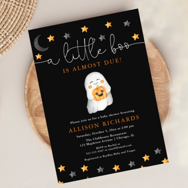 Gender neutral Halloween cute ghost baby shower Invitation (Creator Uploaded)