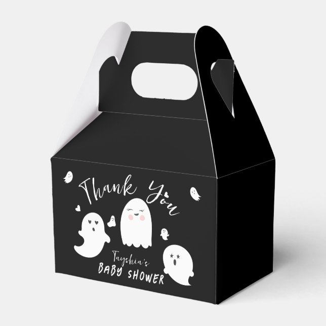 Gender Neutral Halloween Ghost Baby Shower Favour Box (Front Side)