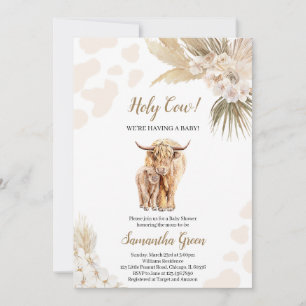 Gender Neutral Holy Cow Baby Shower Invitation