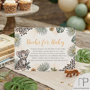 Gender Neutral Leopard Cub Safari Baby Shower Enclosure Card