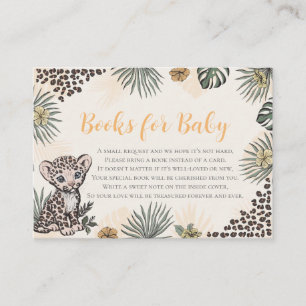 Gender Neutral Leopard Cub Safari Baby Shower Enclosure Card