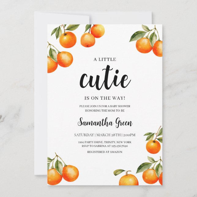 Gender Neutral Little Cutie Baby Shower Invitation (Front)