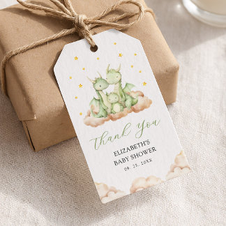 Gender Neutral Little Dragon Baby Shower Gift Tags