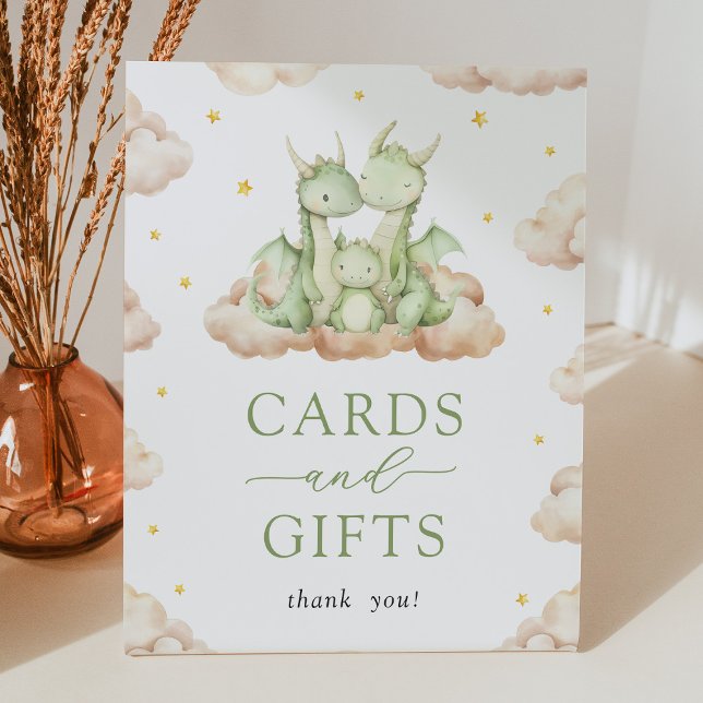 Gender Neutral Little Dragon Cards and Gifts Pedestal Sign (Creator Uploaded)