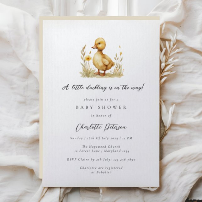 Gender Neutral Little Duck Baby Shower Invitation (Creator Uploaded)