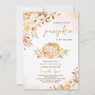 Gender Neutral Little Pumpkin Baby Shower Invitation