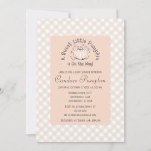 Gender Neutral Little Pumpkin Fall Baby Shower Invitation