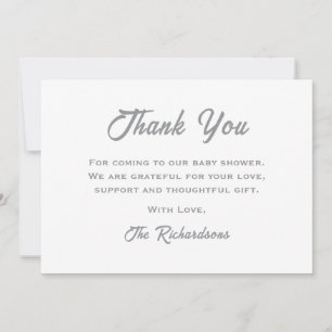 Gender Neutral Little Snowflake Winter Baby Shower Thank You Card