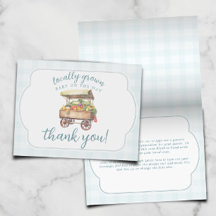 Gender Neutral Locally Grown Baby Shower Folding Thank You Card