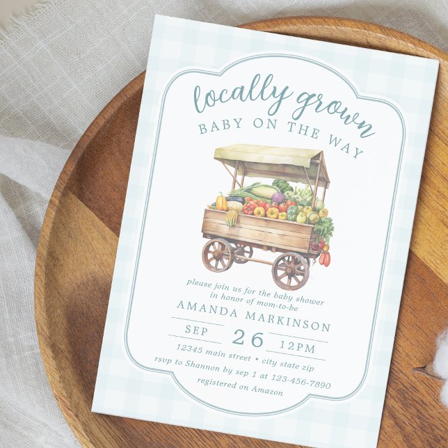 Gender Neutral Locally Grown Baby Shower Invitation (Creator Uploaded)