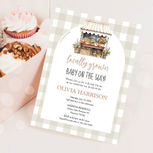 Gender Neutral Locally Grown Baby Shower Invitation