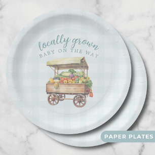Gender Neutral Locally Grown Baby Shower Paper Plate