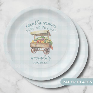 Gender Neutral Locally Grown Baby Shower Paper Plate
