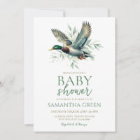 Gender Neutral Minimalist Mallard Duck Baby Shower