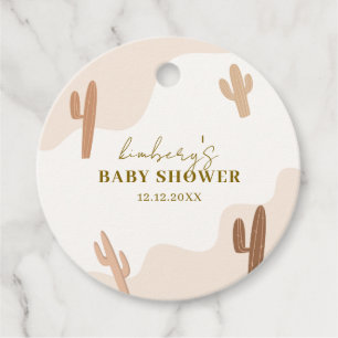 Gender Neutral Modern Boho Cactus Baby Shower Favour Tags