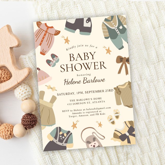 Gender Neutral Modern Elegant Boho Baby Shower Invitation (Gender Neutral Modern Elegant Boho Baby Shower Invitation)