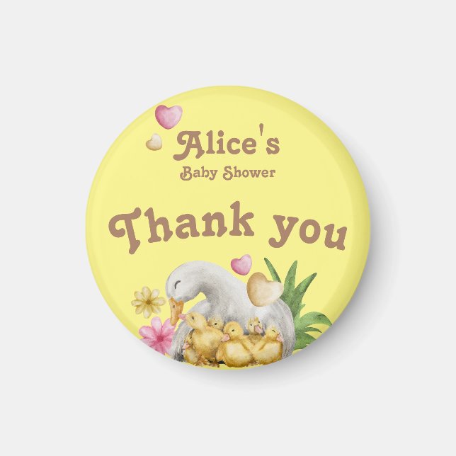 Gender Neutral Mommy and Baby Cute Baby Shower Magnet (Front)