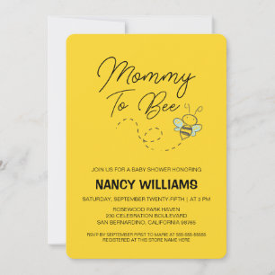 Gender Neutral Mummy To Bee Baby Shower Invitation