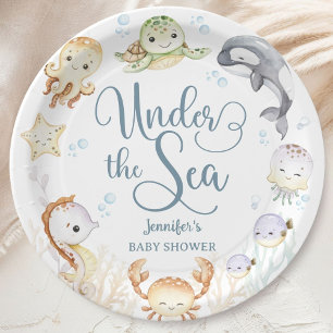 Gender Neutral Ocean Baby Shower Gender Neutral  Paper Plate