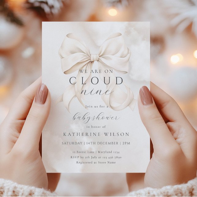 Gender Neutral On Cloud Nine Baby Shower Invitation (Creator Uploaded)