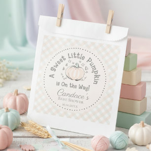 Gender Neutral Orange Little Pumpkin Baby Shower Favour Bags