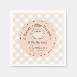 Gender Neutral Orange Little Pumpkin Baby Shower Napkin