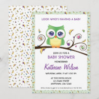 Gender Neutral Owl Baby Shower Celestial Doodles 