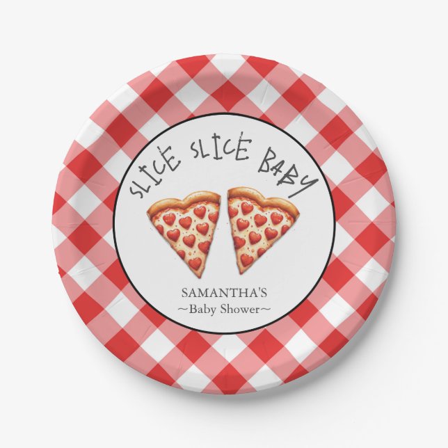 Gender Neutral Pizza Baby Shower Paper Plate (Front)