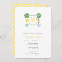 Gender Neutral Preppy Monogram Baby Shower Party