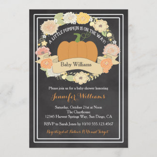 Gender Neutral Pumpkin Baby Shower Invitation