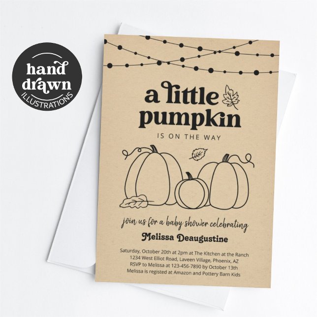 Gender Neutral Pumpkin Baby Shower Invitation (Creator Uploaded)