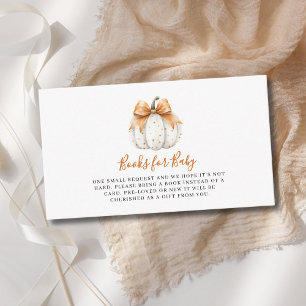 Gender Neutral Pumpkin Books For Baby Shower Enclosure Card