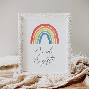 Gender Neutral Rainbow Baby Shower Cards and Gift Poster